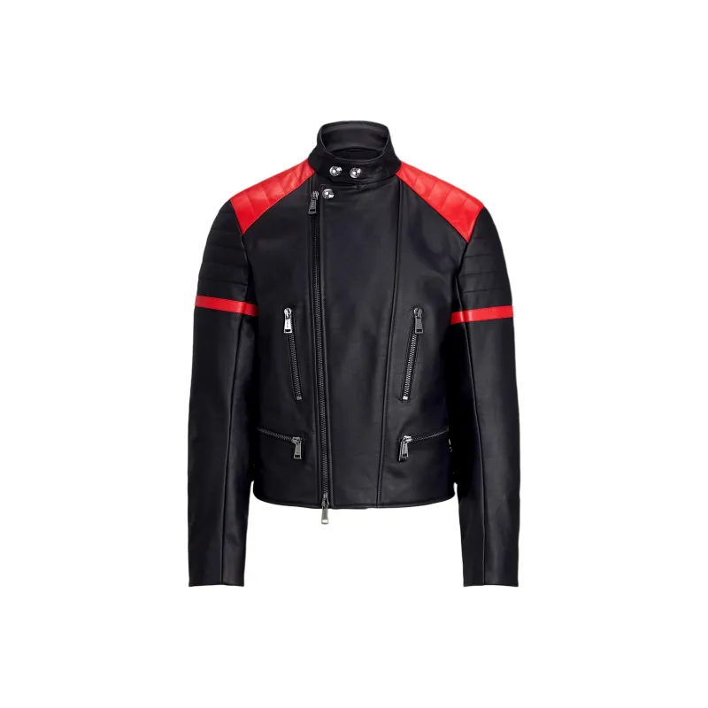 Polo Ralph Lauren Leather Jacket Men's Bolo Black-0