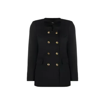 PINKO Scoopneck Buttoned Blazer Jacket