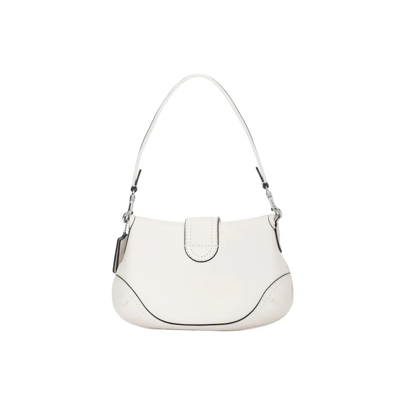COACH Soho Cow Leather Hobo Bag, One Shoulder Handbag Medium Size Women's Pink White-2