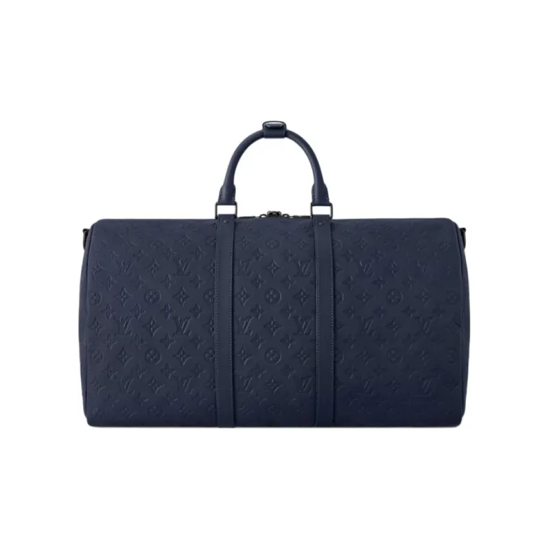 LOUIS VUITTON KeepallBandoulière Cow Leather Travel Bag 50L Men's Dark Blue-2