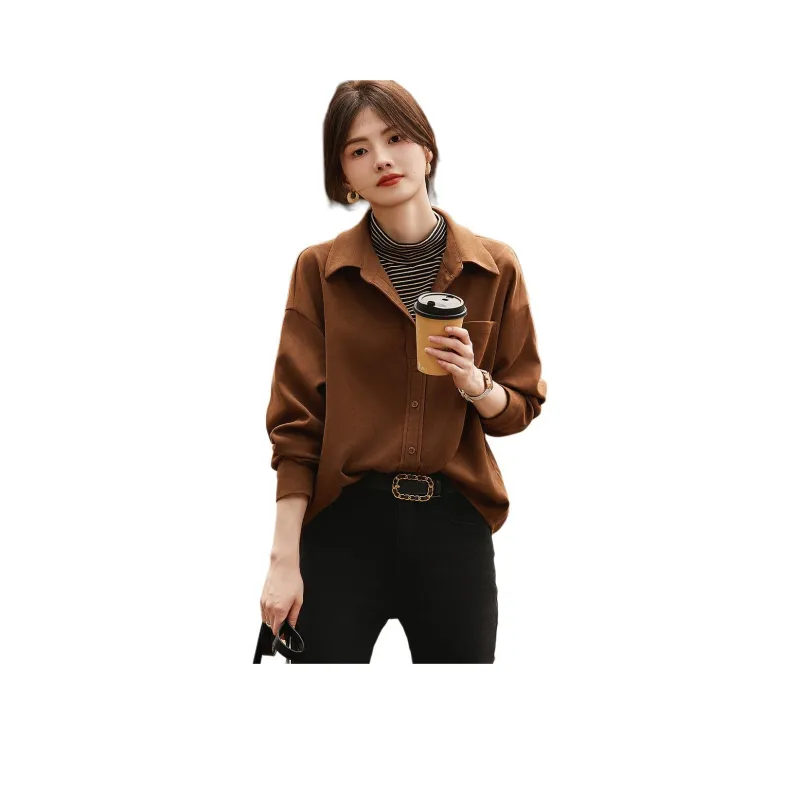 【dme】 Shirt Women's Light Coffee-0