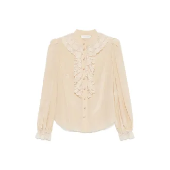 Zimmermann Buttoned Round Neck Top