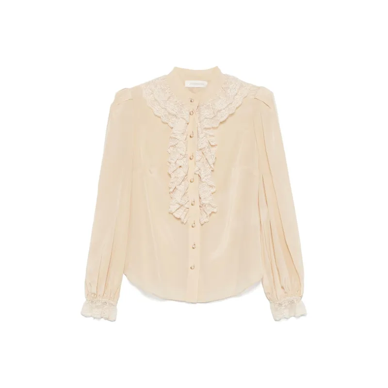 Zimmermann Buttoned Round Neck Top-0