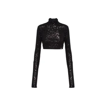 PRADA Sequinned Cropped Top