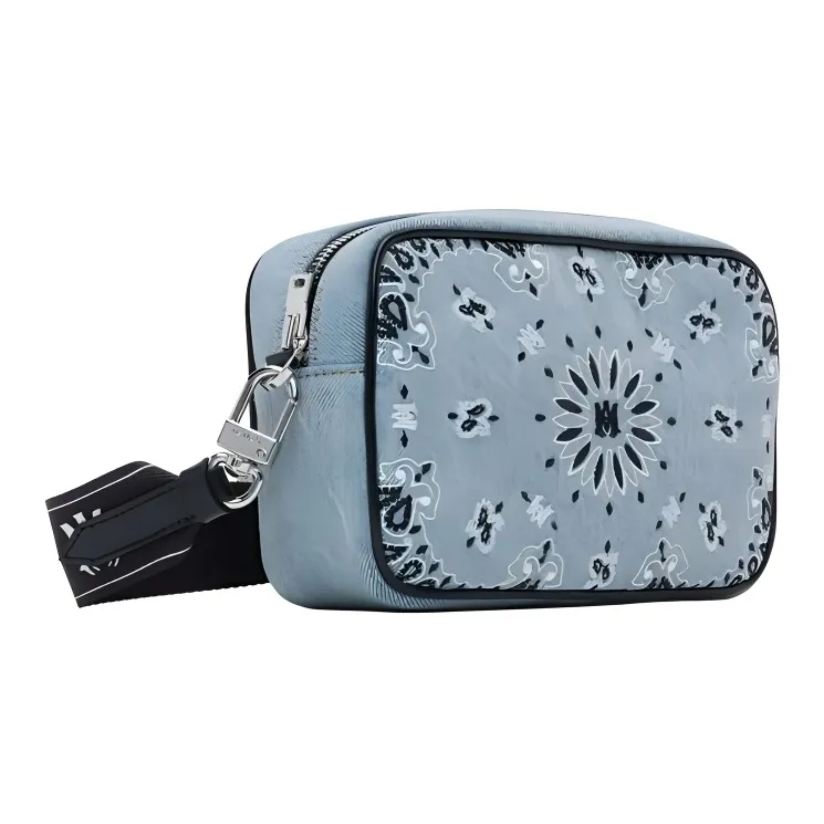 AMIRI Cotton Camera Bag, Crossbody Bag Men's Indigo-3