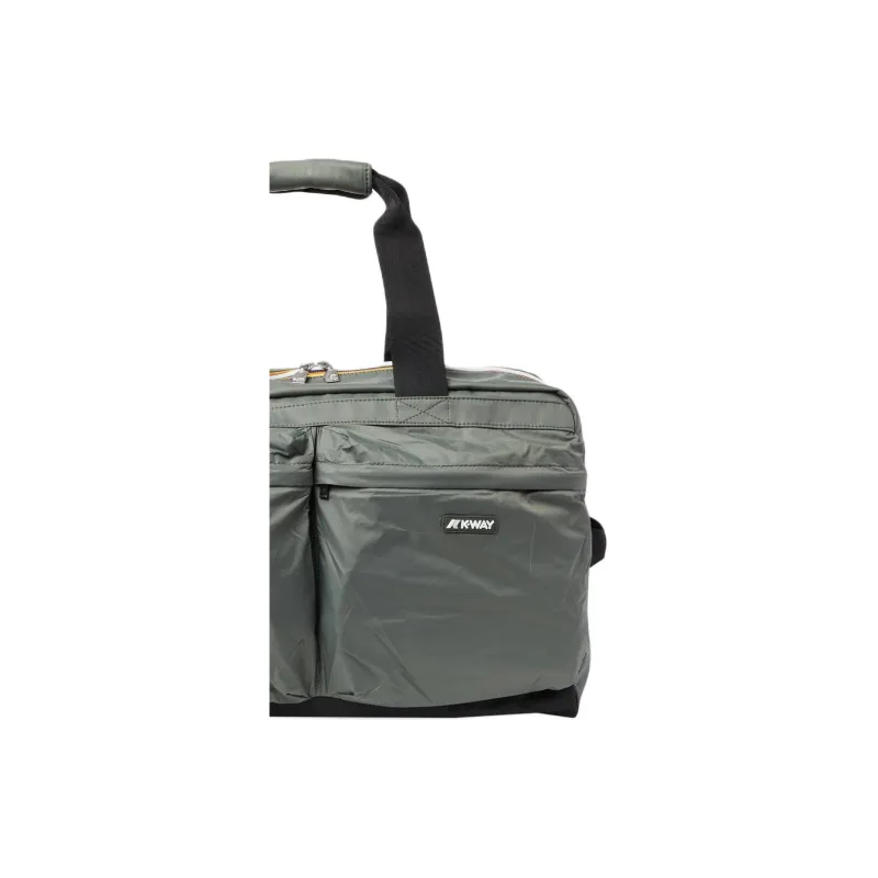 K WAY Nylon Travel Bag Unisex Green Black-3