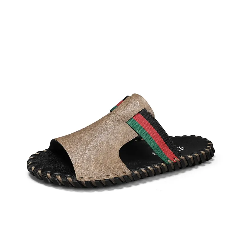Qiandongmeili Rubber Sole Odor Resistant Slide Slippers Men's-5