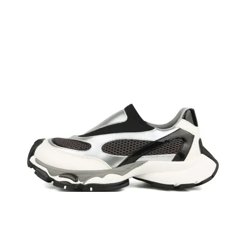 LOHAN·SIR Breathable Lightweight Height Increasing Low Top Chunky Sneakers Men's Silver