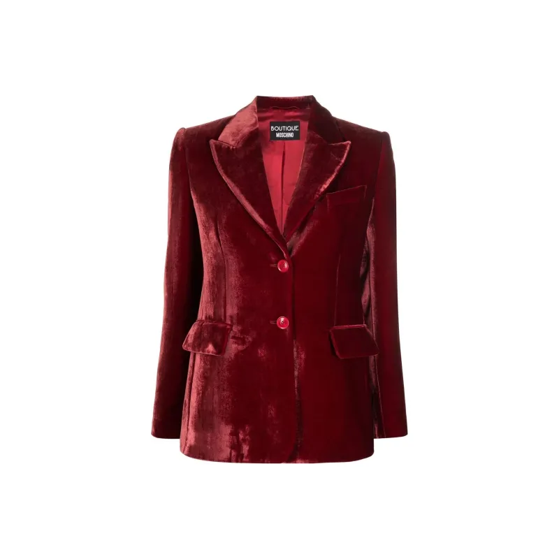 MOSCHINO Single-Breasted Velvet Blazer-0