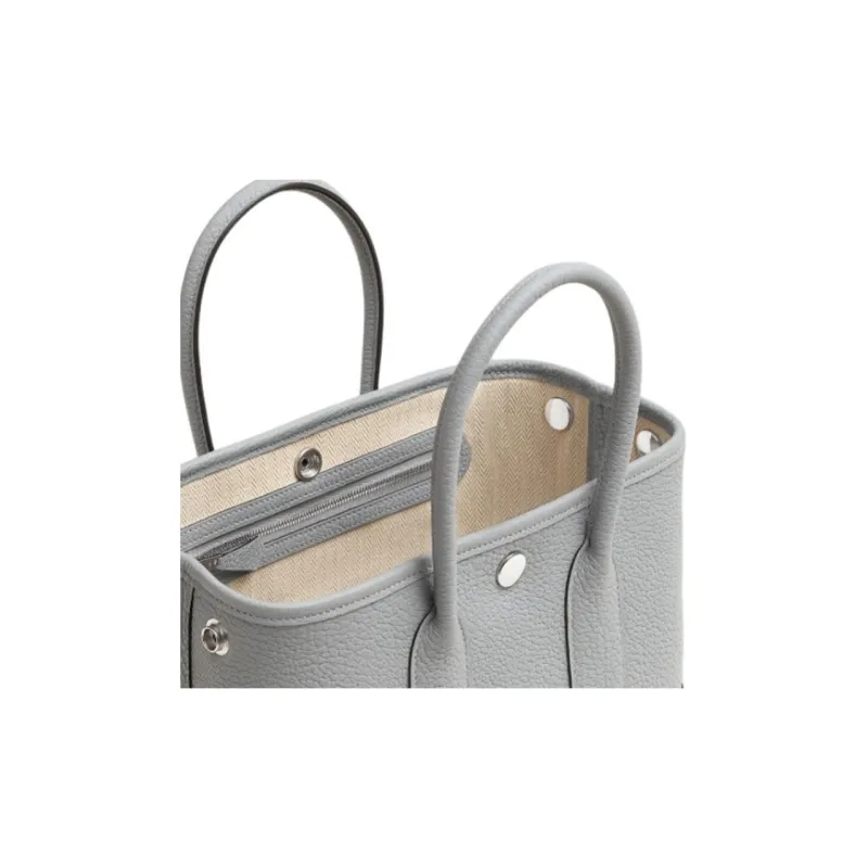 HERMES NEO GARDEN 23 Canvas With Negonda Calfskin Handbag Regular Women's Mist Gray-2