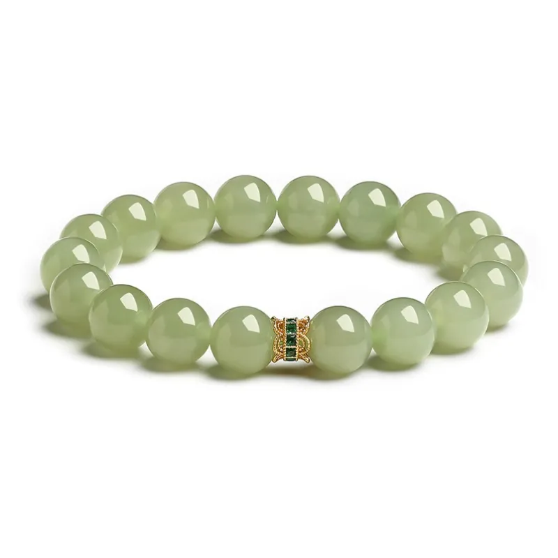 Phoenisess Bracelets Pale Greenish White Jade Unisex-3