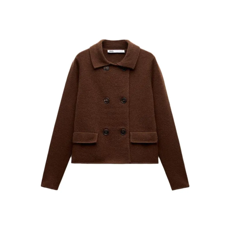 ZARA Jackets Coats Women's Chocolate-0