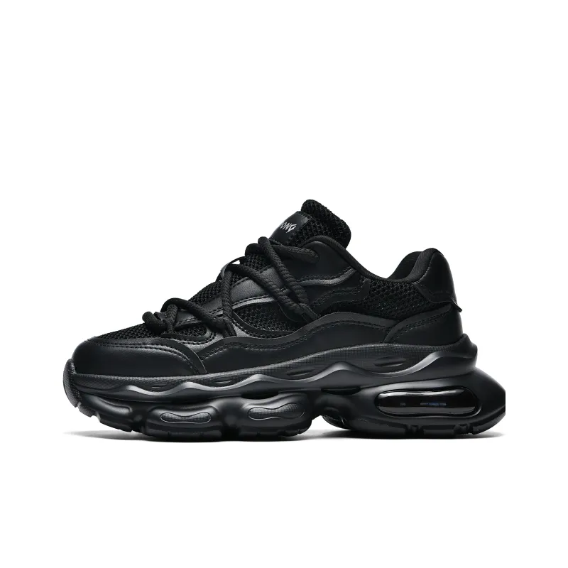 JIANDONG Cushioning, Slip Resistant, Abrasion Resistant, Waterproof, And Breathable Low Top Chunky Sneakers Men's Black-0