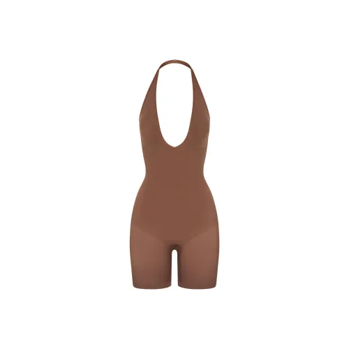 SKIMS SEAMLESS SCULPT DEEP PLUNGE SHORT BODYSUIT Bodysuits Women's JASPER/Jasper