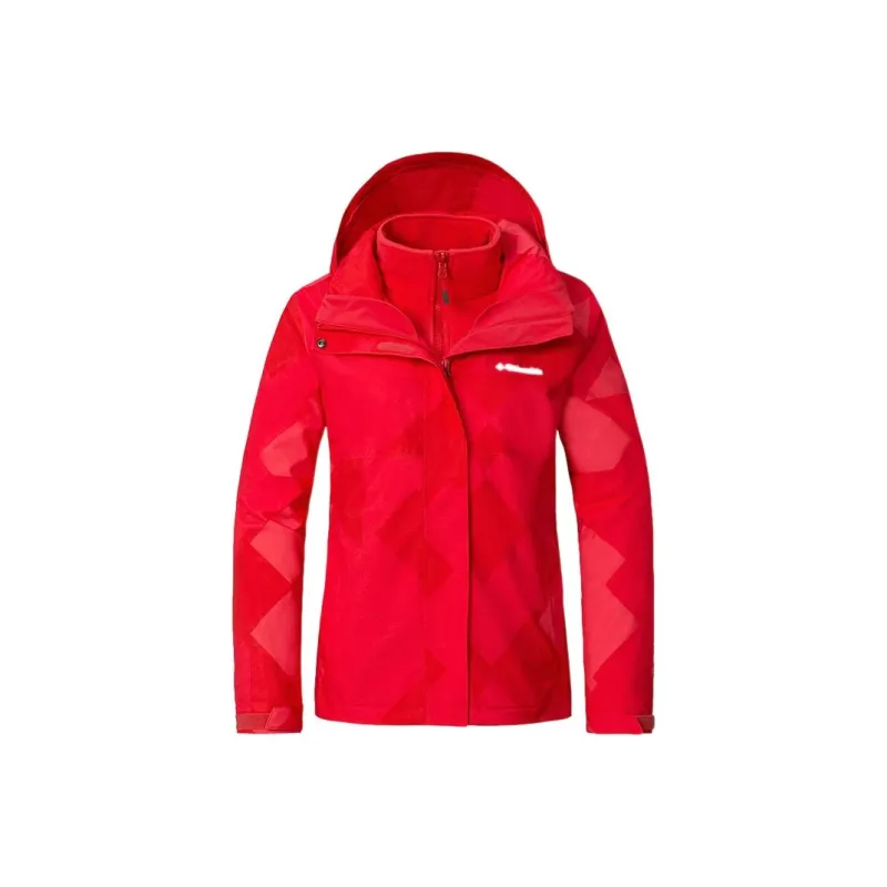 Columbia Fitted Moderate Jacket Spring And Autumn Women's Red-0