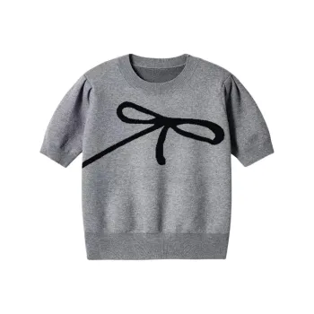 DOKZB Puff Sleeve T Shirt Women's Gray