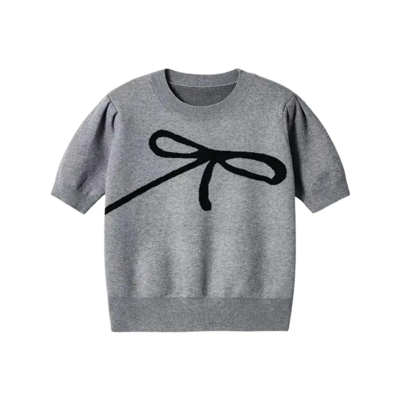 DOKZB Puff Sleeve T Shirt Women's Gray-0