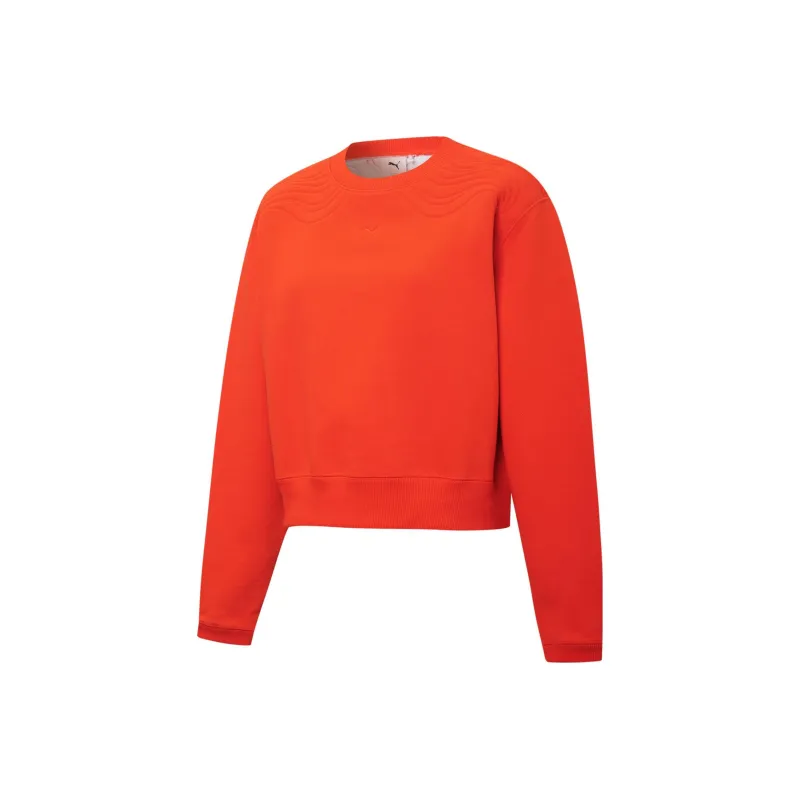 PUMA SNOW TIGER SNOW TIGER Boxy Crew Sweatshirt Women's Orange-0