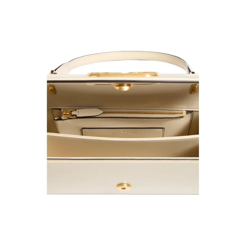 Valentino GARAVANI Bright Calfskin Shoulder Bag Women's Cream White-5