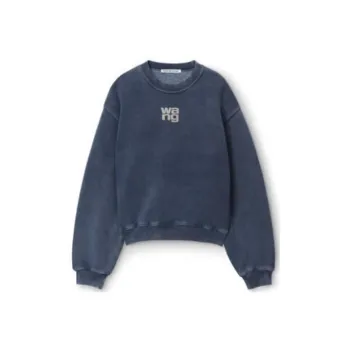 Alexander Wang SS24 Puff Logo Sweatshirt In Terry Sweatshirt Women's Blue