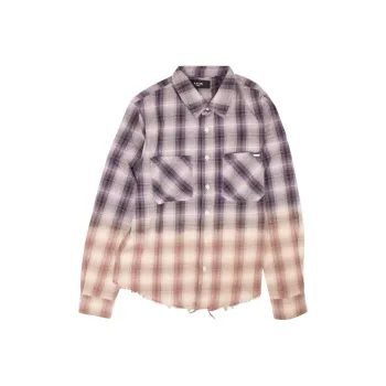 AMIRI Ombre Lurex Plaid Top 'Purple'