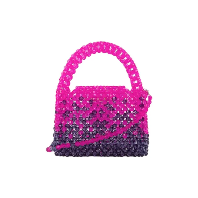 Germanier Synthetic Bead HOBO Bag, Shoulder Handbag Women's Violet Pink & Purple-2