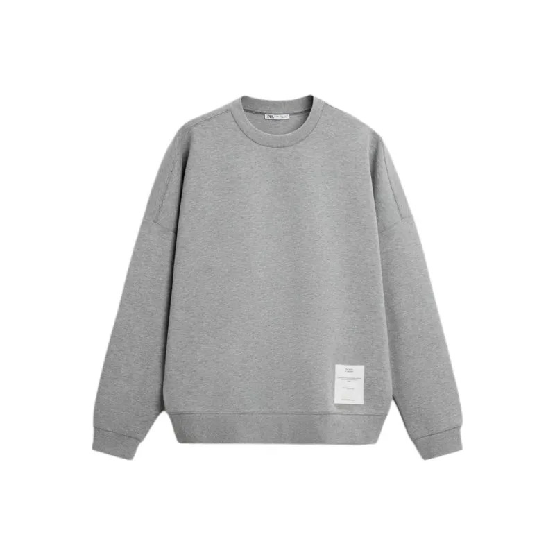 ZARA Sweatshirt Men's Zebra Print Gray-0
