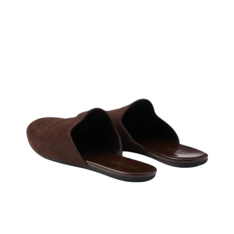 PRADA Closed Toe Slippers Men's Dark Brown-3