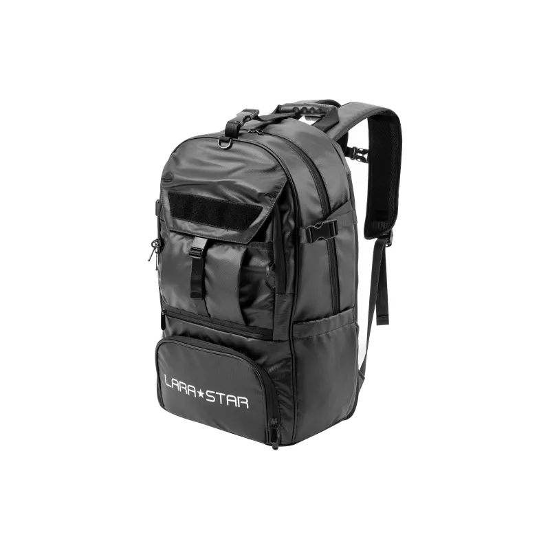 LARA STAR PVC Polyvinyl Chloride Membrana Dermalis Backpack Regular Men's Black-2