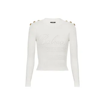 BALMAIN Signature Logo-Embellished Crewneck Jumper