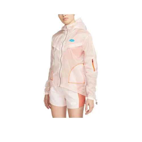 Nike Women's Woven Running Training Hooded Jacket Pink