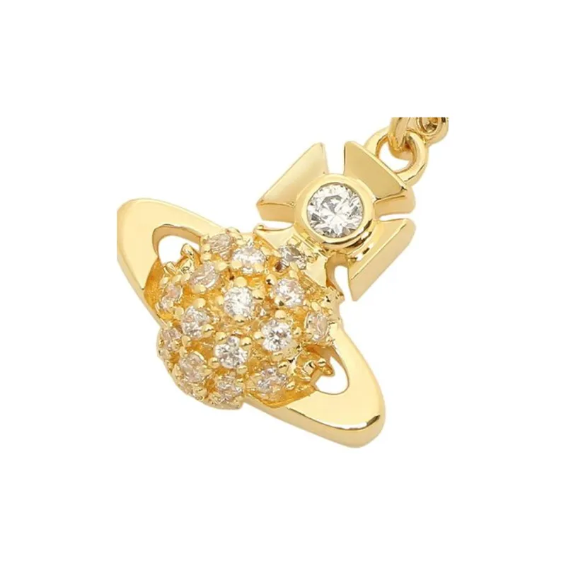 Vivienne Westwood Crystal Necklaces Women's Gold-1