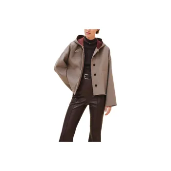 HERMES FW24 Jackets Coats Women's Elephant Gray