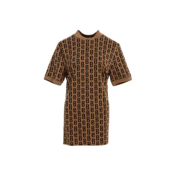 BESIONIA Crew Neck Pullover With Letter Print Short Sleeved T Shirt Women's Khaki