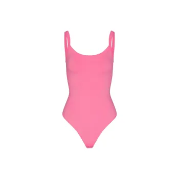 SKIMS COTTON JERSEY SCOOP NECK BODYSUIT Bodysuits Women's SUGAR PINK/Sugar Pink