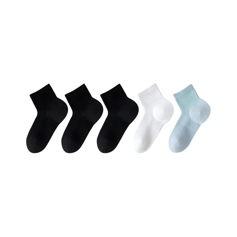 H YXIANG Mid Calf Socks Women's 5 Pack-23