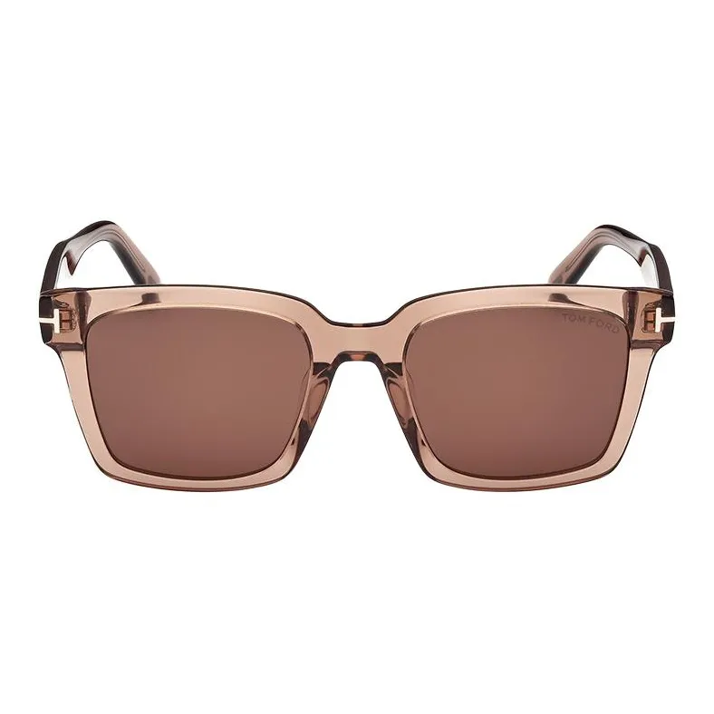 TF Plate Frame Square Sunglasses Unisex Brown-1