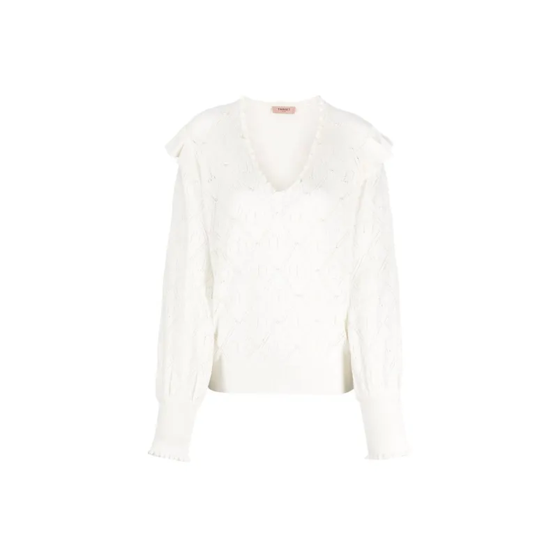 Twinset Oval T Pearl embellished Jumper-0