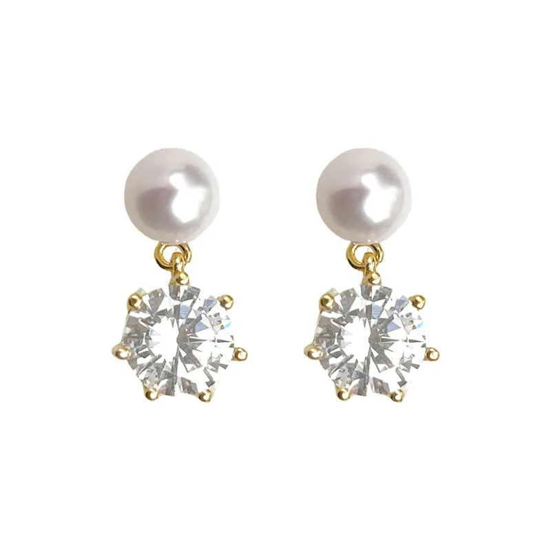 Ostantin S925 Silver Stud Drop Earrings Women's-0