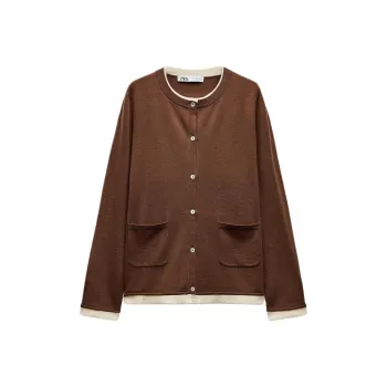 ZARA Knitwear Women's Brown/Raw White