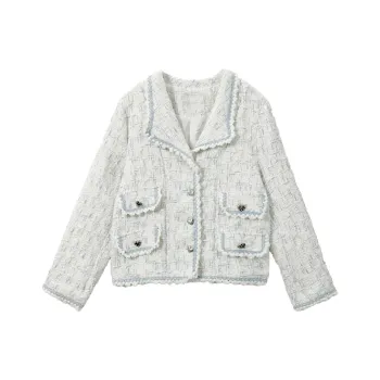 OZVO Jackets Coats Women's Blue White Multicolor