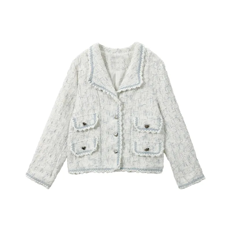 OZVO Jackets Coats Women's Blue White Multicolor-0