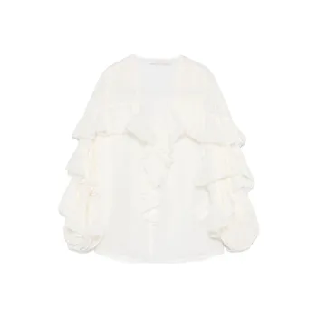 Zimmermann Ruffled Puff Sleeved Blouse