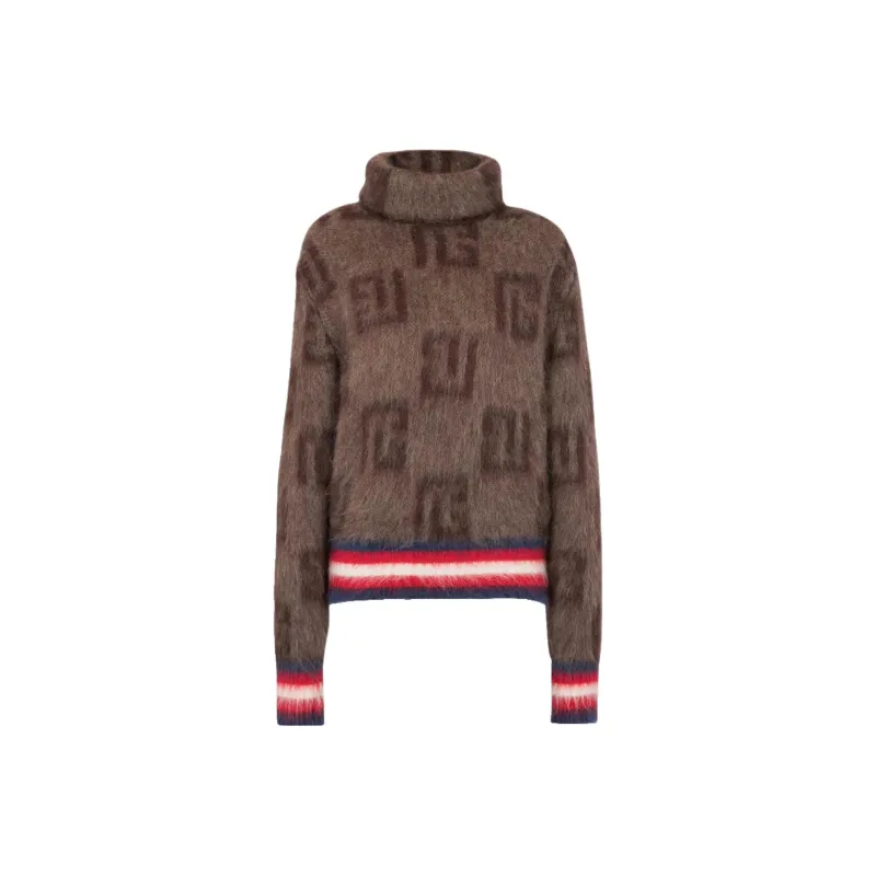 BALMAIN Monogram print Striped Jumper-0