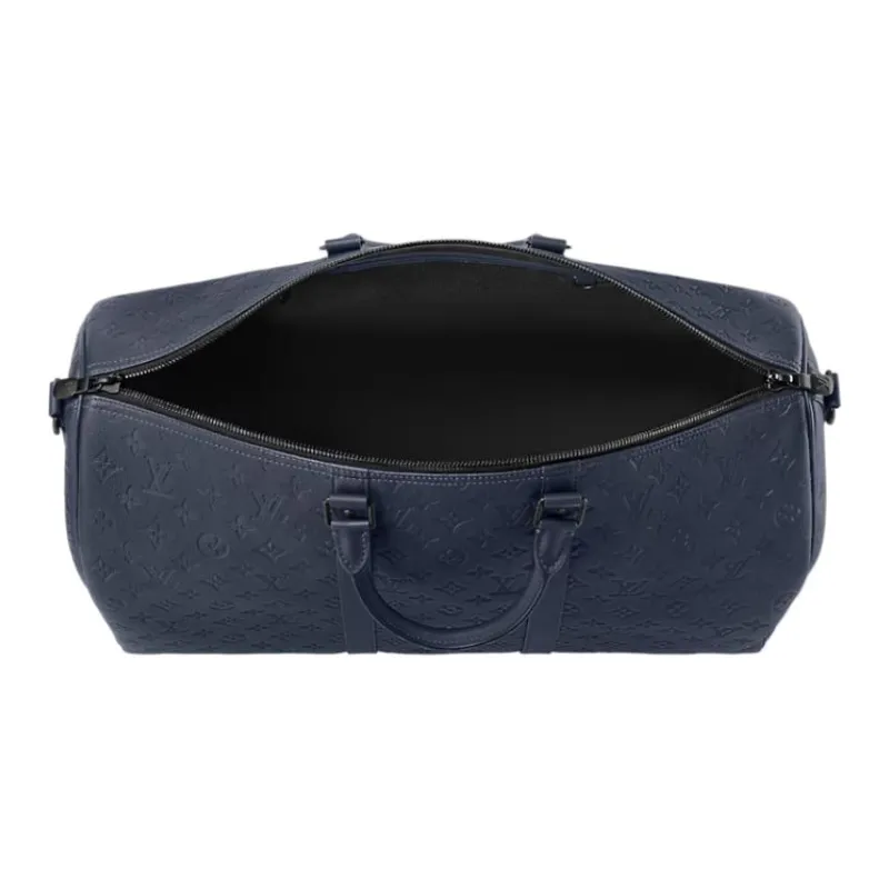 LOUIS VUITTON KeepallBandoulière Cow Leather Travel Bag 50L Men's Dark Blue-3