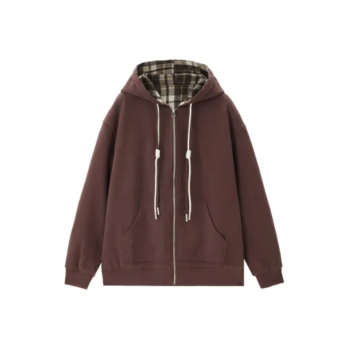 UNIQLO Jackets Coats Women's Coffee Plaid