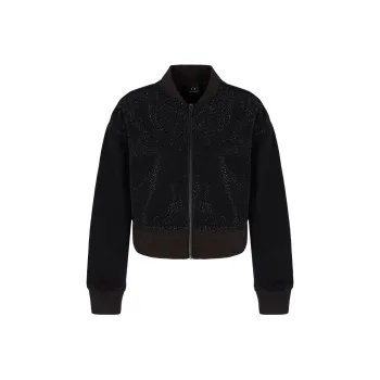 ARMANI EXCHANGE Rhinestone Zipped Jacket