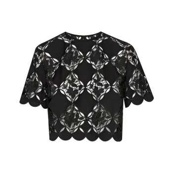 Oscar De La Renta Gardenia Guipure Blouse