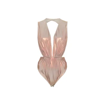 RICK OWENS Open Back Deep V-Neck Bodysuit