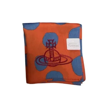Vivienne Westwood Silk Scarves Unisex Blue Orange